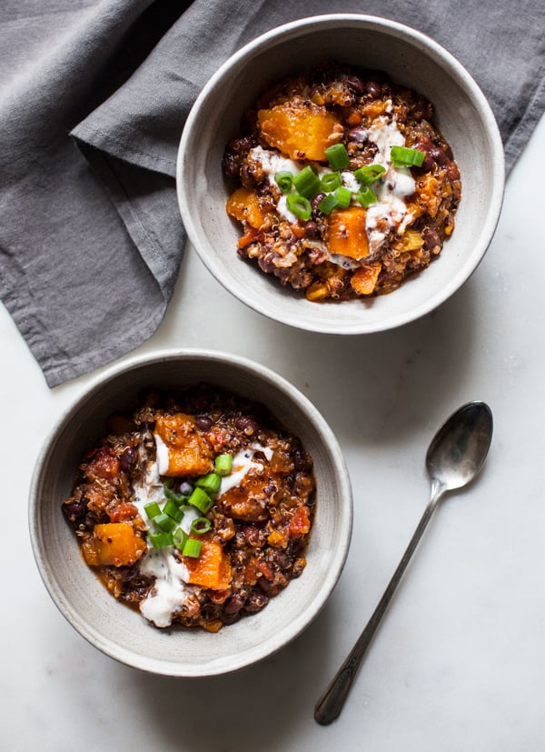 Slow Cooker Black Bean, Butternut Squash & Quinoa Chili The Full
