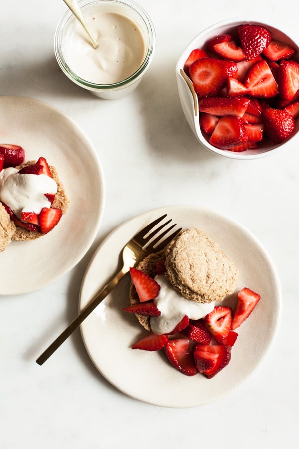Vegan Strawberry Shortcake with Vanilla Cashew Whipped Cream