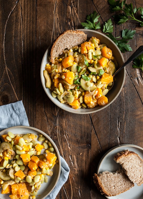Autumn Lima Bean and Butternut Squash Succotash