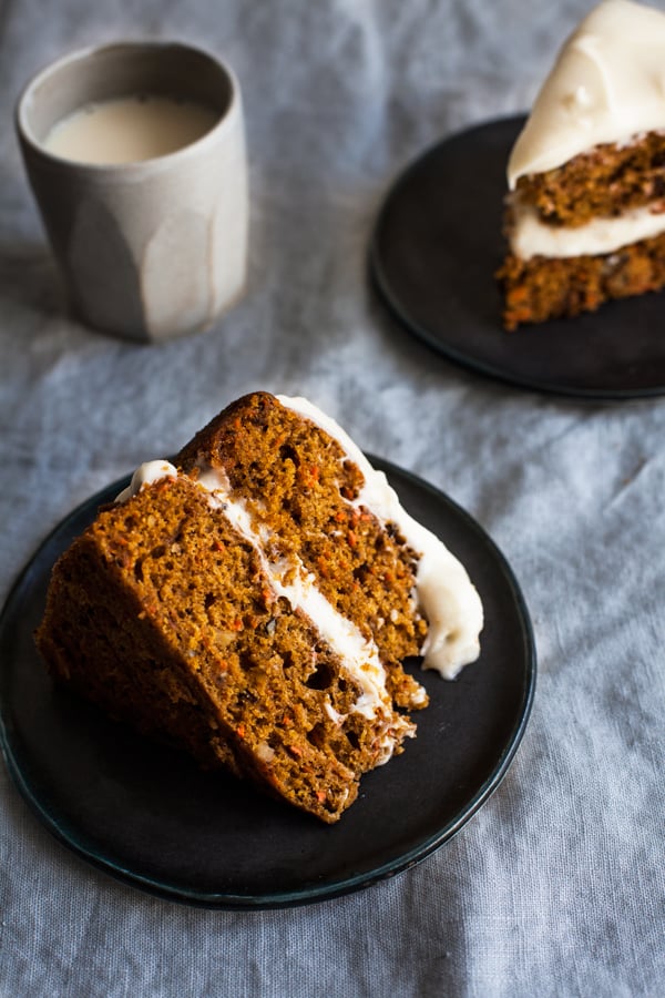 Vegan Pumpkin Spice Carrot Cake with Cream Cheese Frosting