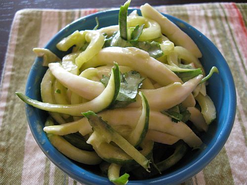 Cucumber and Coconut Salad with Sweet Basil Dressing