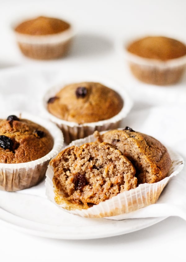 Vegan Carrot Raisin Bran Muffins | The Full Helping