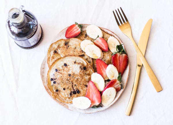 Vegan Carob Chip Pancakes | The Full Helping