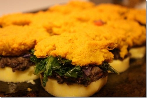 Savory Polenta Stacks with Black Beans and Greens