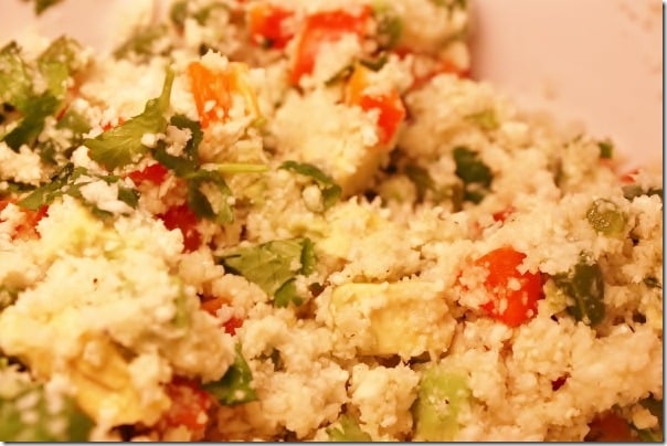 Raw Mexican “Rice” Pilaf with Spicy “Cheese” Topping - The Full Helping