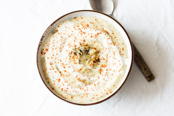 Roasted Cauliflower Parsnip Soup | The Full Helping