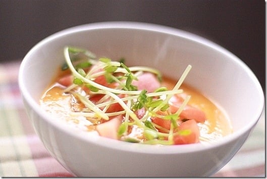 Raw Gingery Carrot Tomato Soup