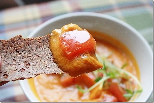 Raw Gingery Carrot Tomato Soup