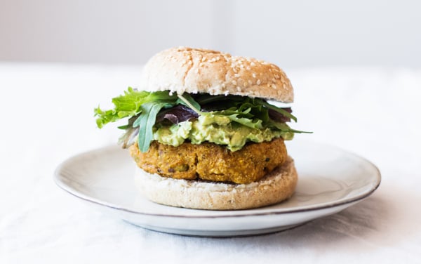 Ginger Lime Edamame Sweet Potato Burgers | The Full Helping