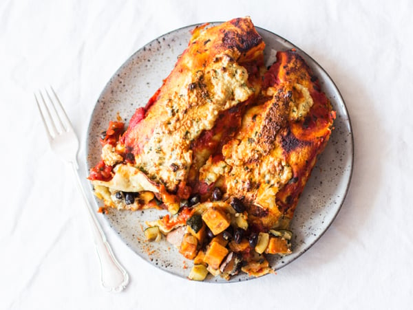 Vegan Sweet Potato Black Bean Enchiladas | The Full Helping