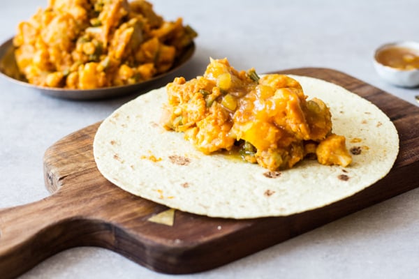 Indian Inspired Aloo Gobi Wraps | The Full Helping