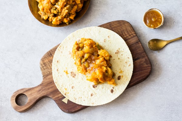 Indian Inspired Aloo Gobi Wraps | The Full Helping