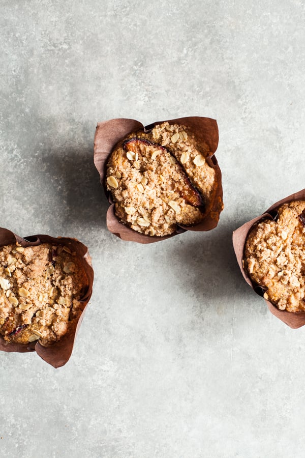 Whole Grain Vegan Plum Muffins | The Full Helping