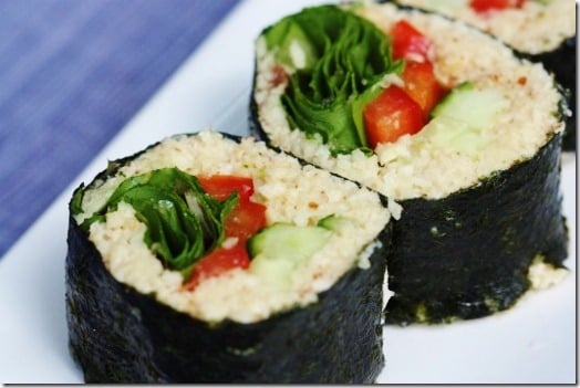 Raw Parsnip Sushi Rice