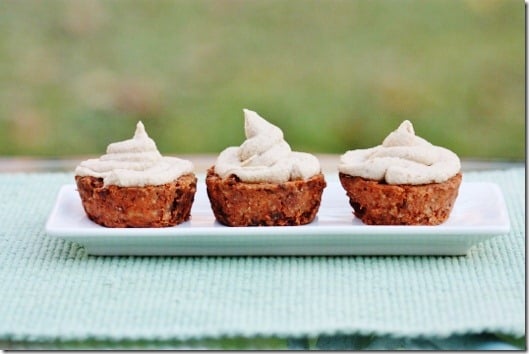 Raw, Vegan Carrot Cake Cupcakes with Cream Cheese Frosting