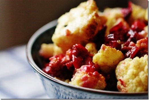 Curried Cauliflower and Cranberries
