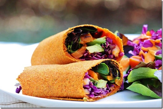 Raw Carrot Cumin Wraps