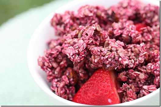 raw vegan beet hemp granola