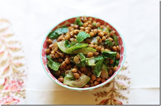 Brown Lentil, Cucumber, and Mint Salad