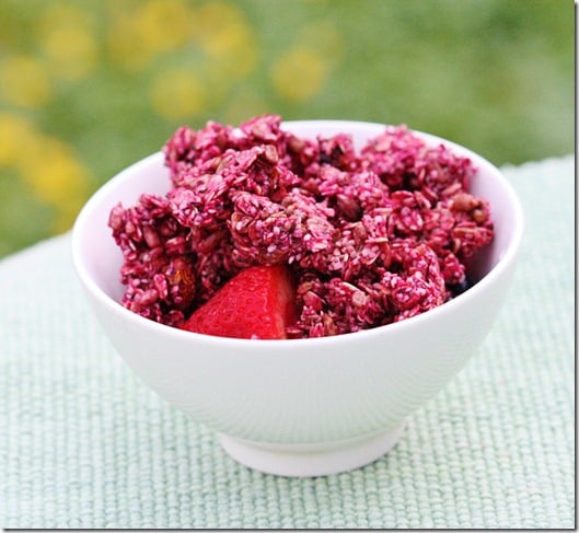 raw vegan beet hemp granola