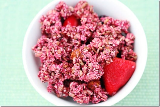 raw vegan beet hemp granola