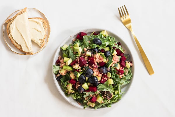 Grape, Avocado, and Baby Kale Salad with Quinoa | The Full Helping
