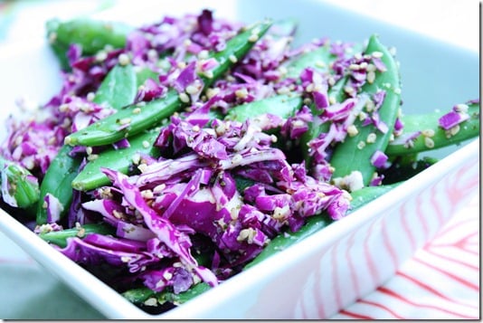 sugar snap pea and red cabbage salad