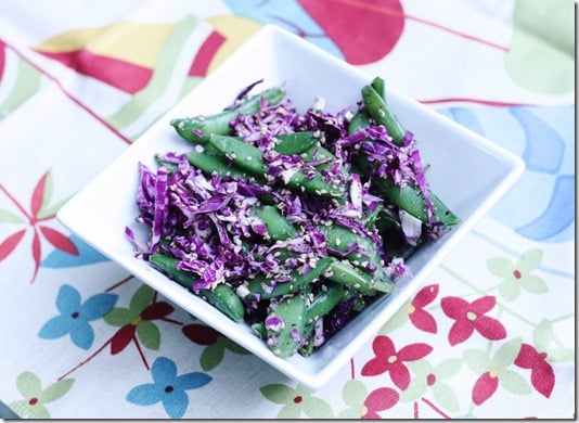 sugar snap pea and red cabbage salad