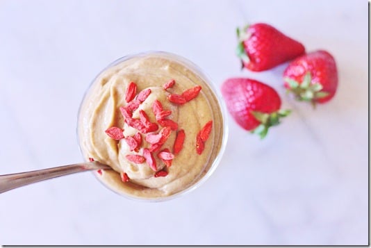 raw vegan strawberry vanilla pudding