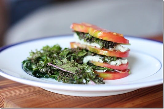 heirloom tomato cashew cheese raw napoleon