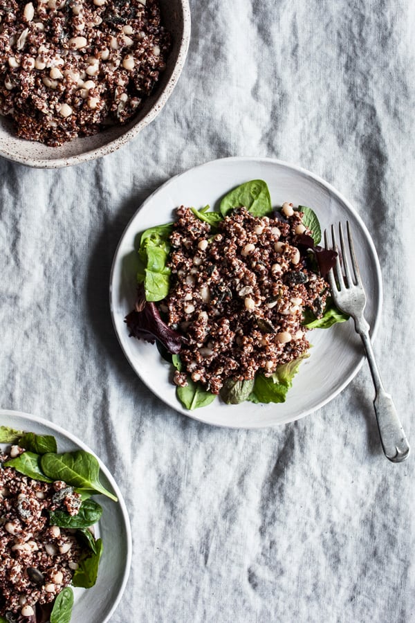 Red Quinoa, Pumpkin Seed, and Tahini Salad | The Full Helping Red Quinoa, Pumpkin Seed, and Tahini Salad | The Full Helping