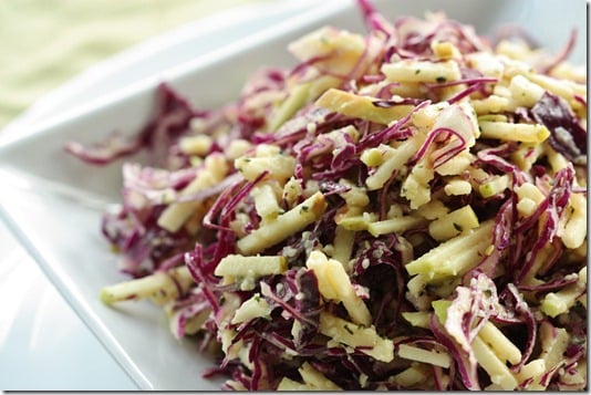 Crunchy Red Cabbage and Green Apple Sesame Slaw | The Full Helping