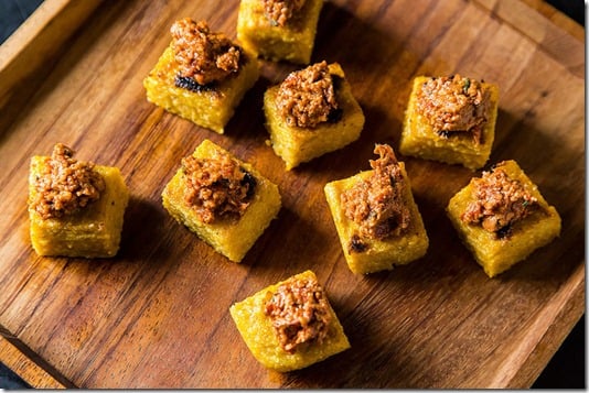 polenta squares sundried tomato tapenade