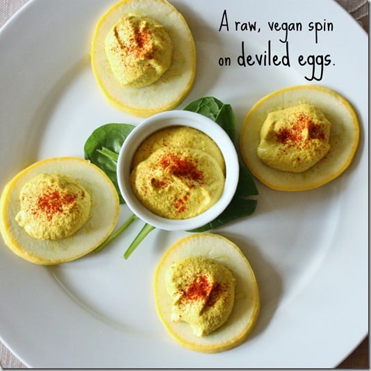 Raw vegan deviled eggs