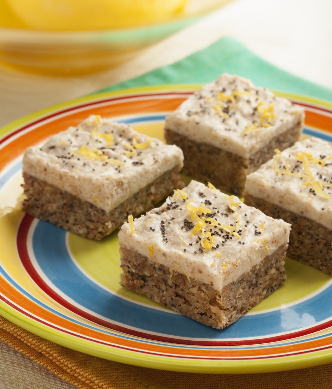 Raw Frosted Lemon Poppyseed Squares from Ricki Heller's Naturally Sweet