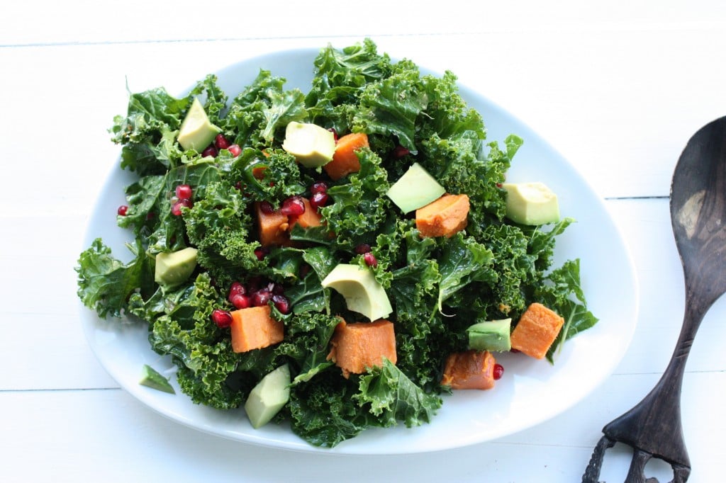 kale, sweet potato, pom salad birds eye