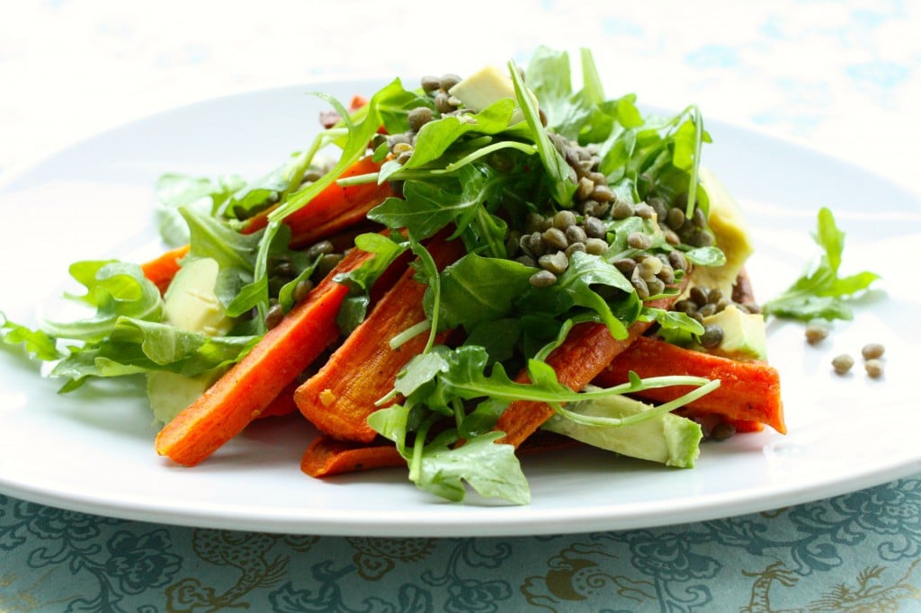 roasted carrot and avocado salad side