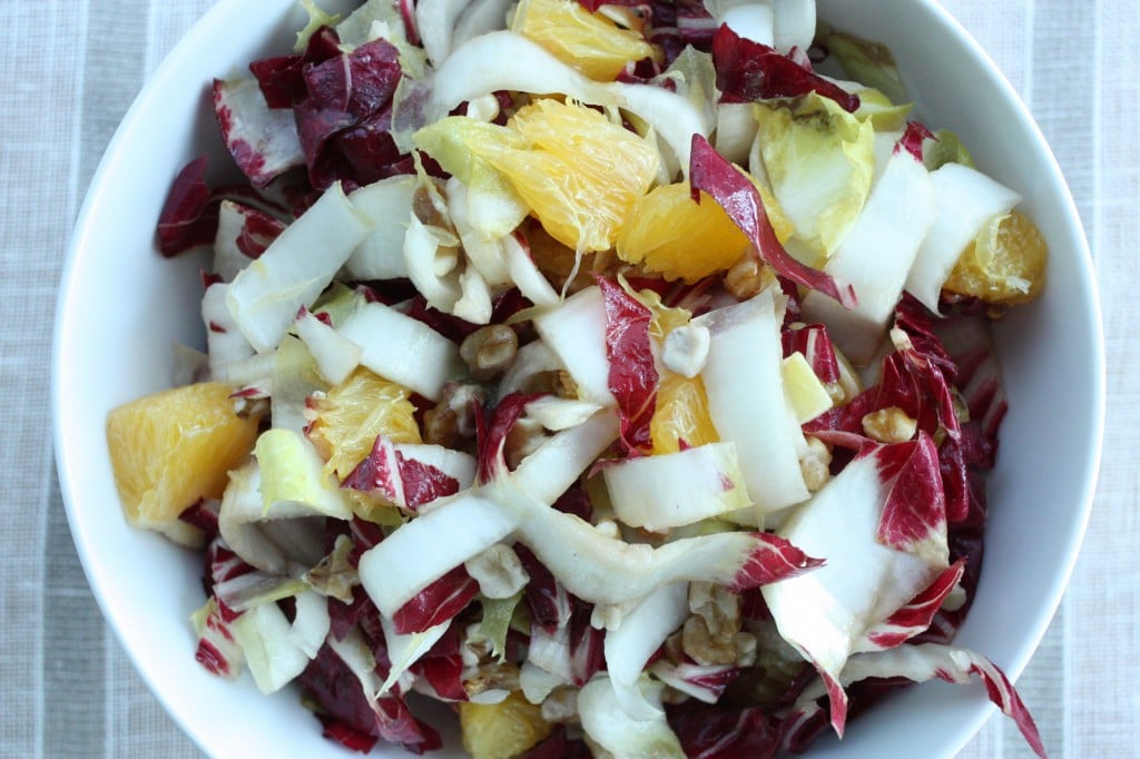 radicchio salad w endive orange walnuts close