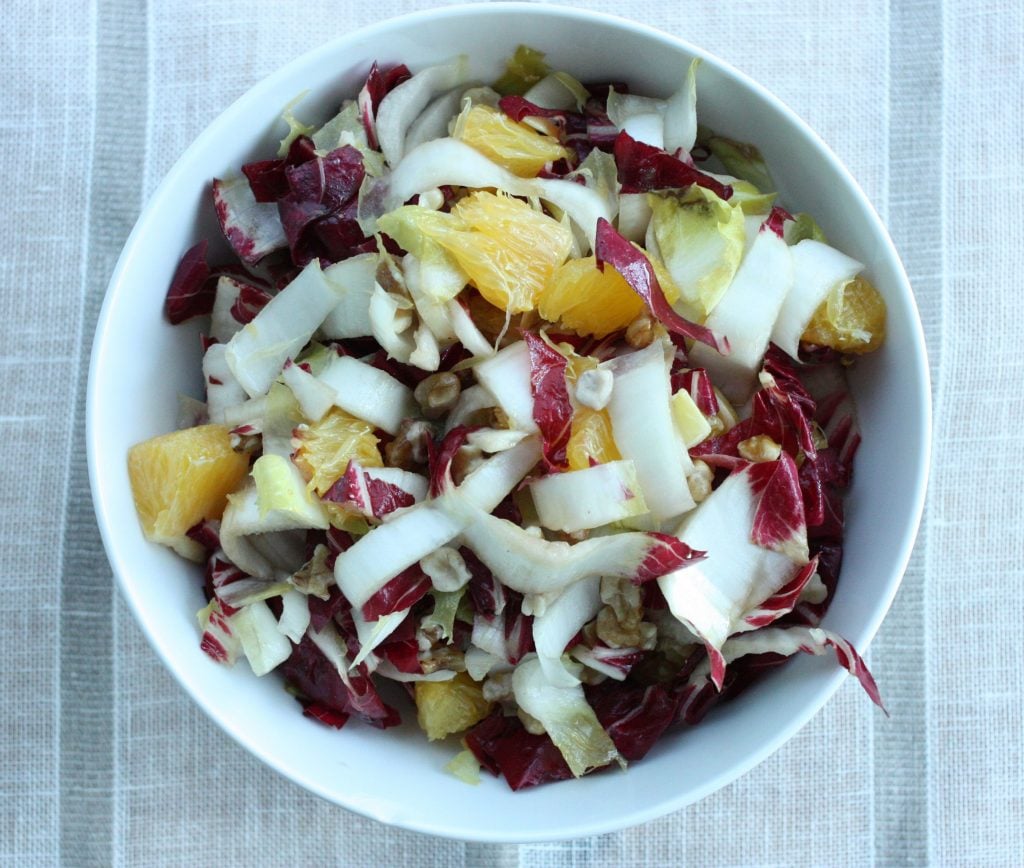 radicchio salad with endive orange walnuts