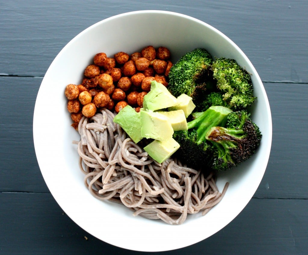 Soba Noodle, Roasted Broccoli, and Spicy Chickpea Bowl | The Full Helping