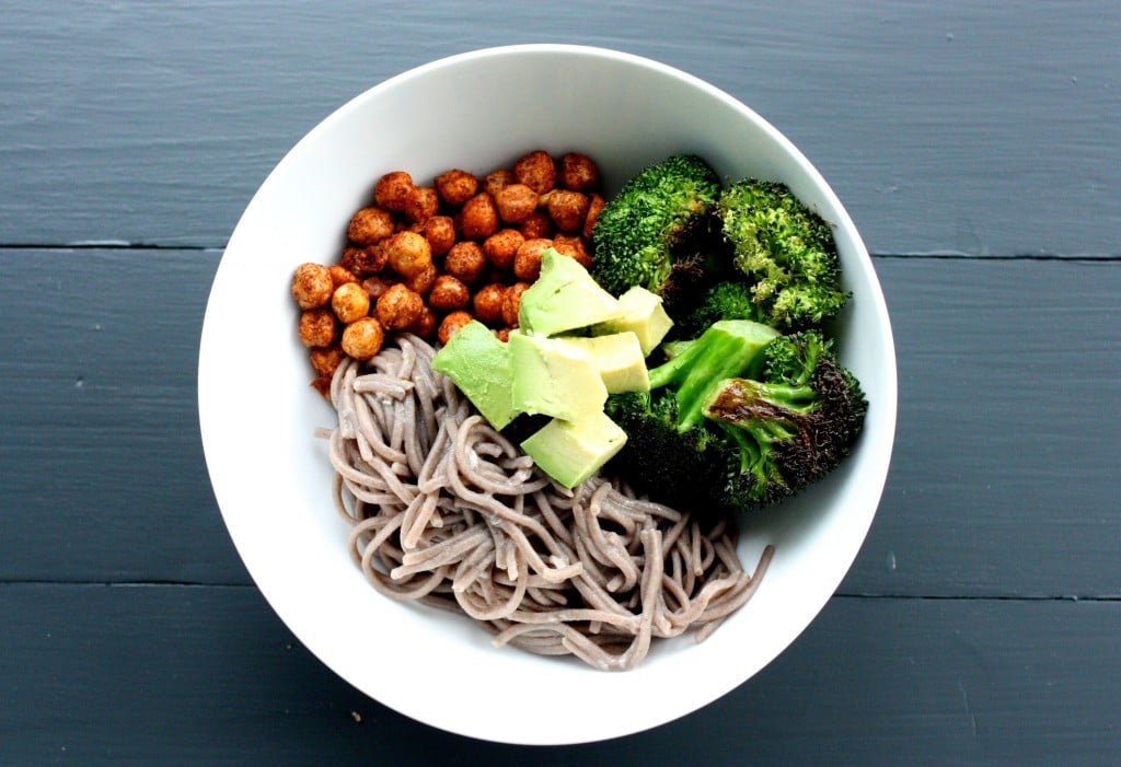 Soba Noodle, Roasted Broccoli, and Spicy Chickpea Bowl | The Full Helping