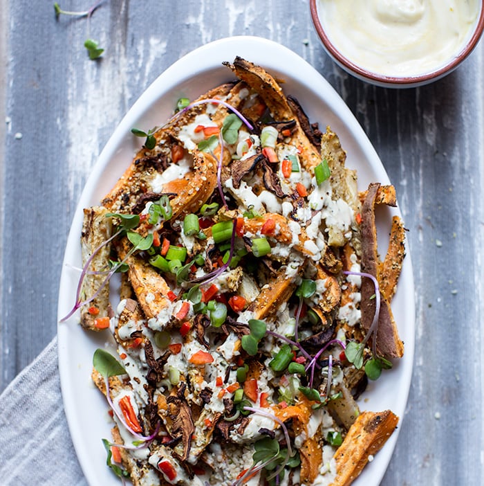 loaded sweet potato fries | what's cooking good looking