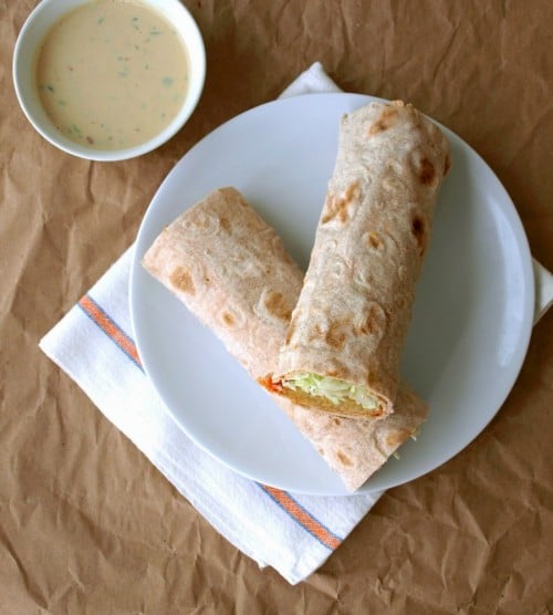 Spicy Lentil & Quinoa Wraps with Tahini Sauce