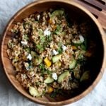 Farro Salad with Roasted Zucchini, Herbed Cashew Cheese, and Mint // Choosing Raw