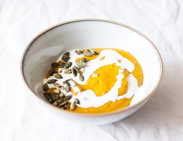 Roasted Kabocha Squash and Pear Bisque | The Full Helping