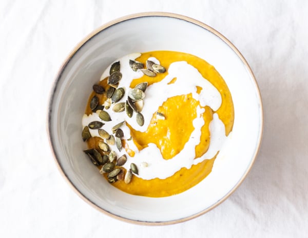 Roasted Kabocha Squash and Pear Bisque | The Full Helping