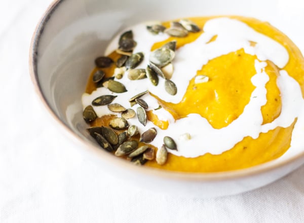 Roasted Kabocha Squash and Pear Bisque | The Full Helping