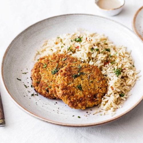 Red Lentil Quinoa Cakes with Harissa The Full Helping