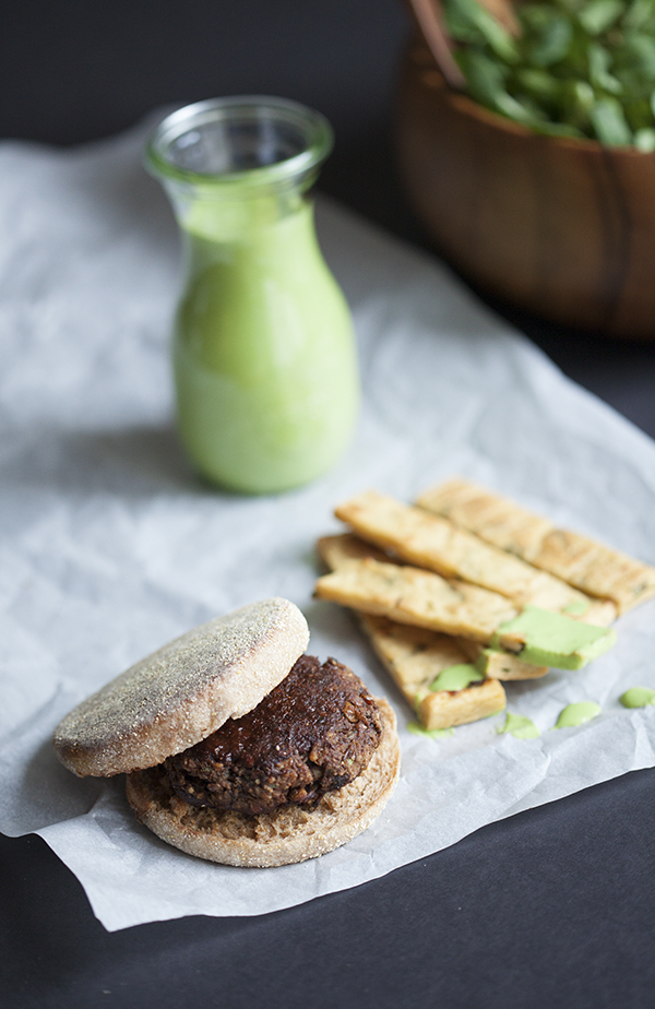 Lentil Tamarind Barbecue Burgers with Chickpea Fries 