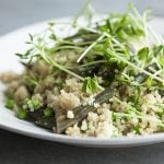 Purple Asparagus and Quinoa Salad with Peas and Pea Shoots